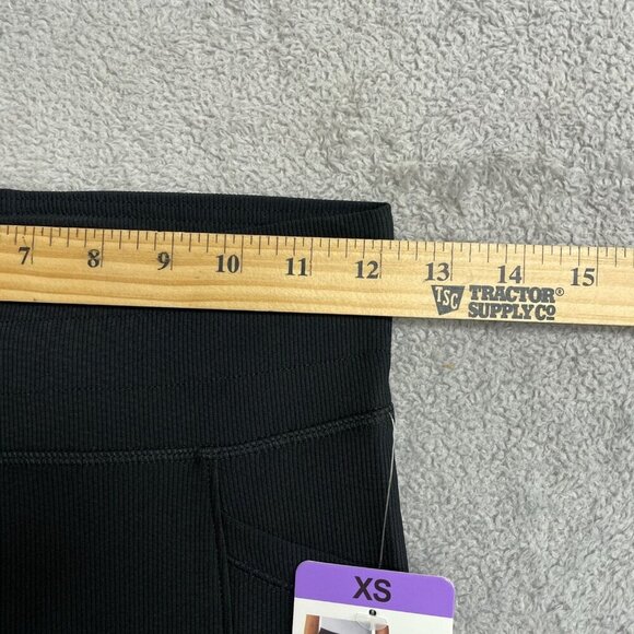 NEW 32 Degrees Cool Women's XS Active Flare Black Pants Ribbed Side Pocket J1088 - Picture 7 of 14